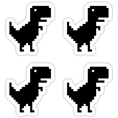 Chrome T-Rex Dinosaur (Black) ×4 Sticker