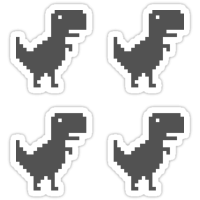Chrome T-Rex Dinosaur ×4 Sticker
