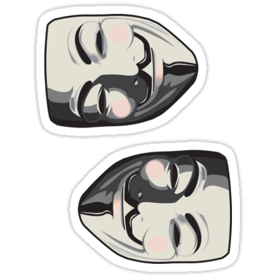 Guy Fawkes Mask ×2 Sticker