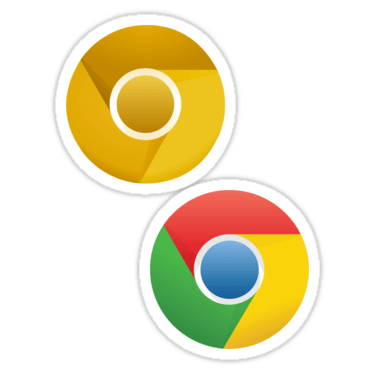 Canary + Chrome Sticker