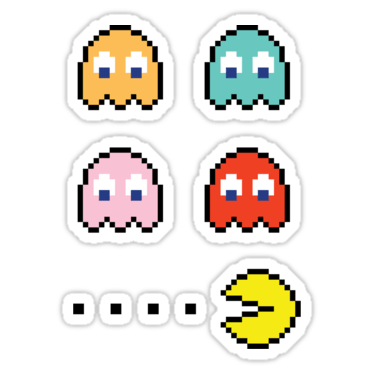 Pac-Man + Ghosts (Down) Sticker