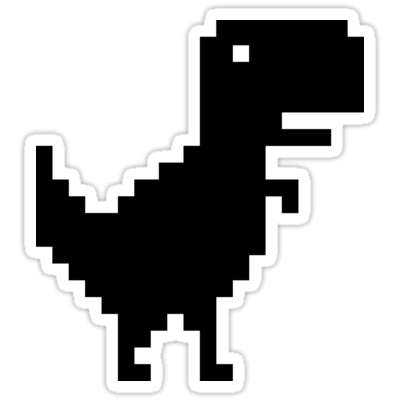 Chrome T-Rex Dinosaur (Black) Sticker