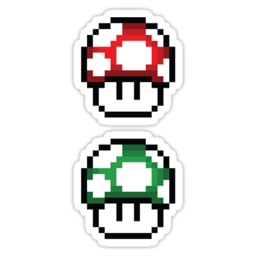1-Up Mushrooms (8-bit) ×2 Sticker