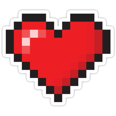 Pixel Love Heart Sticker