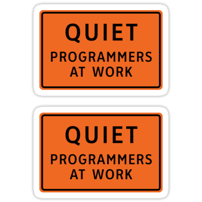 Quiet - Programmers At Work ×2 Sticker