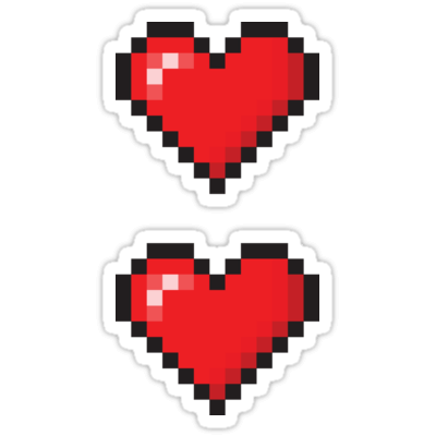 Pixel Love Hearts ×2 Sticker