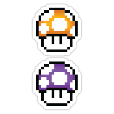 1-Up Mushrooms (8-bit) ×2 Sticker