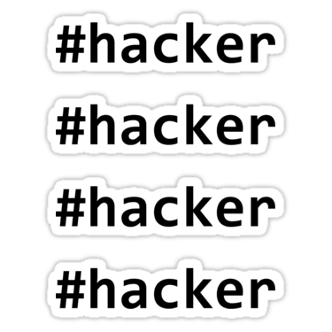 #hacker ×4 Sticker