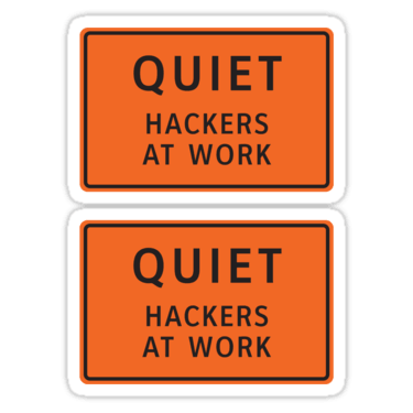 Quiet - Hackers At Work ×2 Sticker