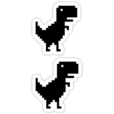 Chrome T-Rex Dinosaur (Black) ×2 Sticker