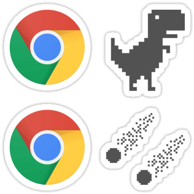 Chrome + T-Rex Dinosaur Sticker